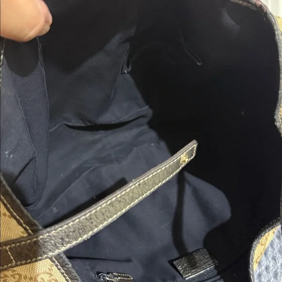 Gucci Beige and Dark Brown Shoulder Bag
